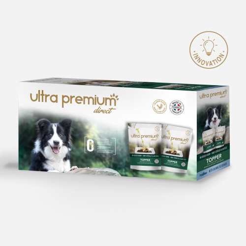 Photo de Ultra Premium 30 sachets de soupe aux effilés sans céréales Topper au saumon