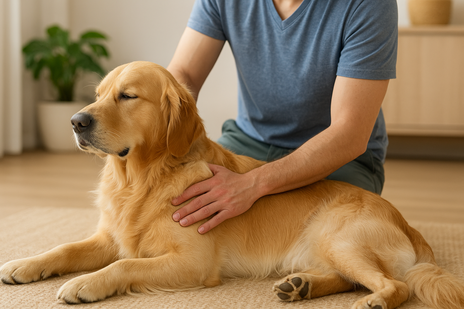 Une séance d’ostéopathie animale : des gestes doux pour libérer les tensions